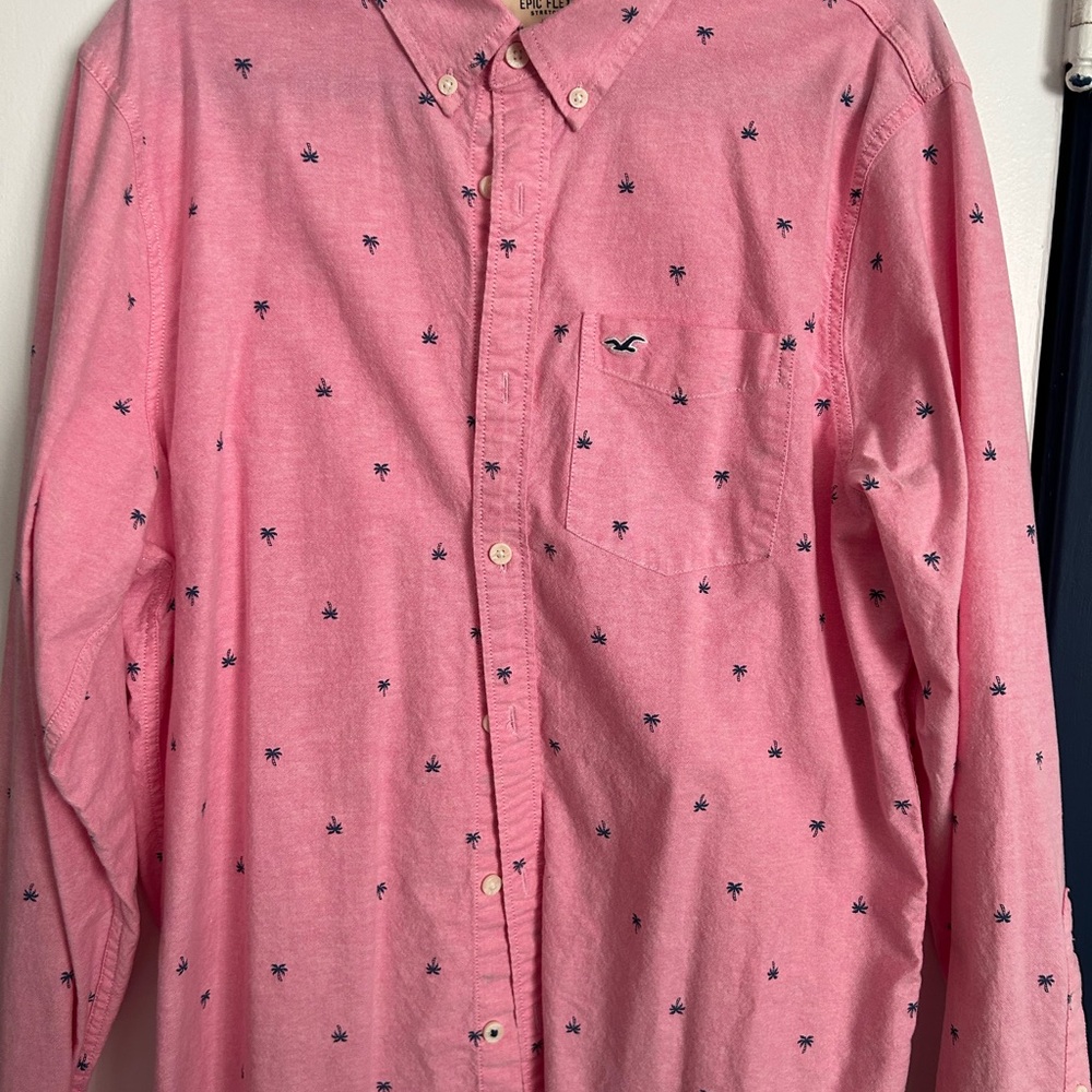 💪 Hollister🌴 Epic flex stretch, palm tree, button-down size XL💪
